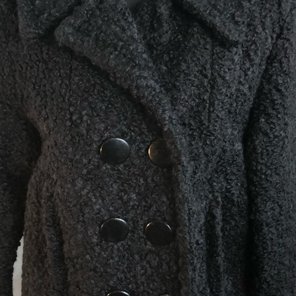 VTG Curly Wool 40-50’s Chopped Lined Pea Coat Winter Coat Size M EUC VTG Retro - Picture 2 of 14